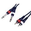 Cavo HQ HQM-241/3  2 RCA MASCHIO L/R > 2 JACK MONO LUNGHEZZA 3 m